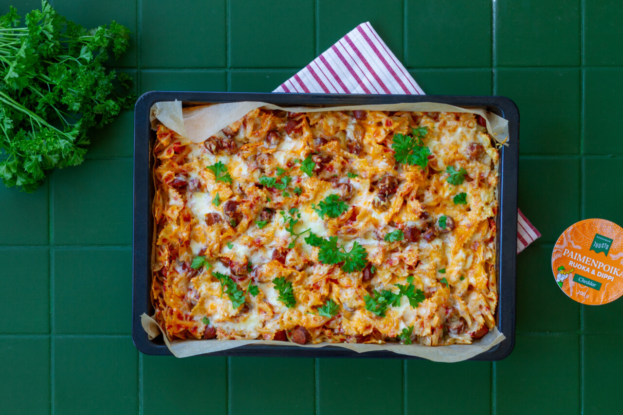Juustoinen chorizopasta